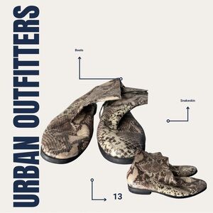 Urban Outfitters Brown Snakeskin Ankle Boots